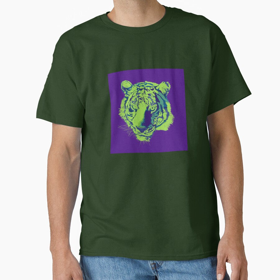 Tiger portrait (purple green) by Isabelle-T