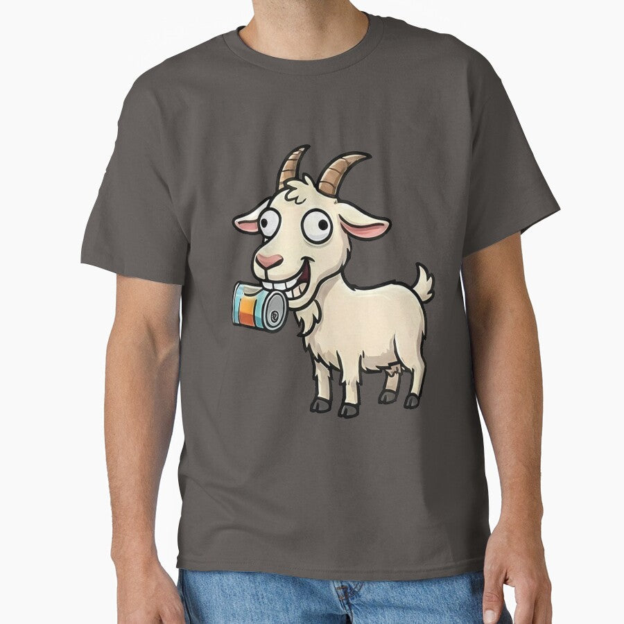 Goofy Cartoon Goat Drinking Soda Can by k3rstman1