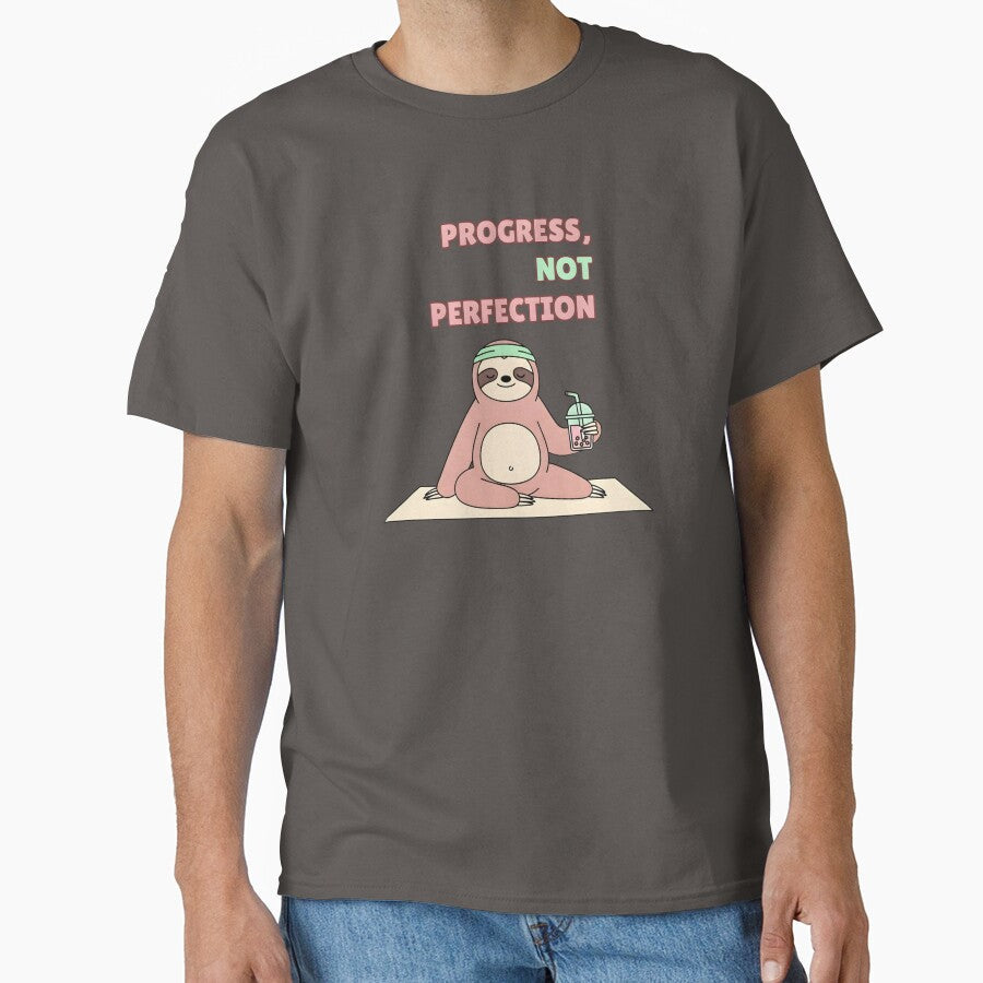 Progress Not Perfection - Sloth Yoga by Pixelzo
