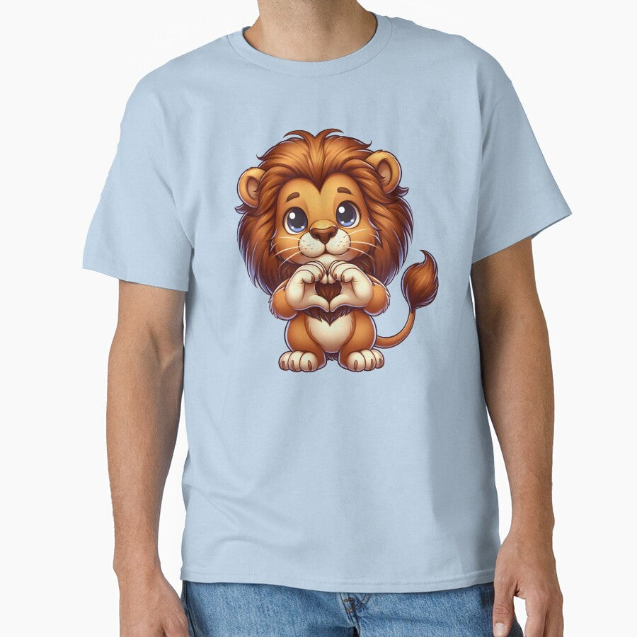 Lion sticker, lion heart, lion giving heart sign by Janetlousart