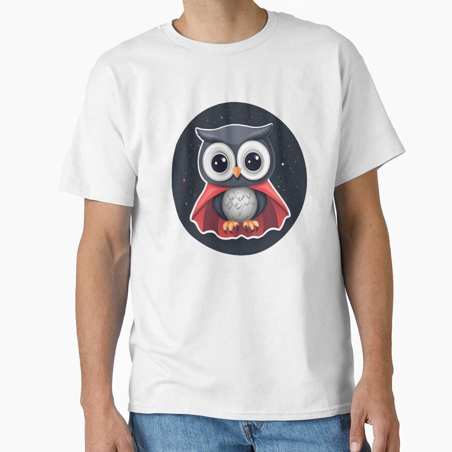 Cute Owl with Red Cape Under Night Sky by CharmingQuill