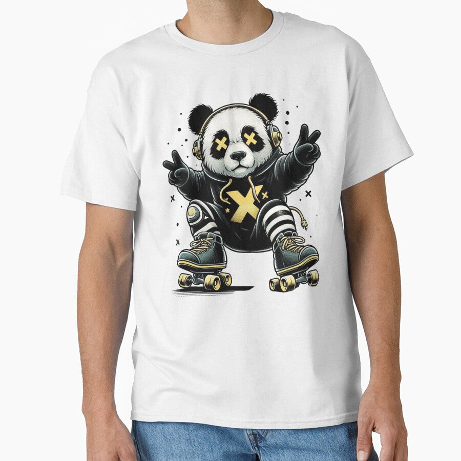 Cool Panda with Headphones and Hoodie by .LessuX.