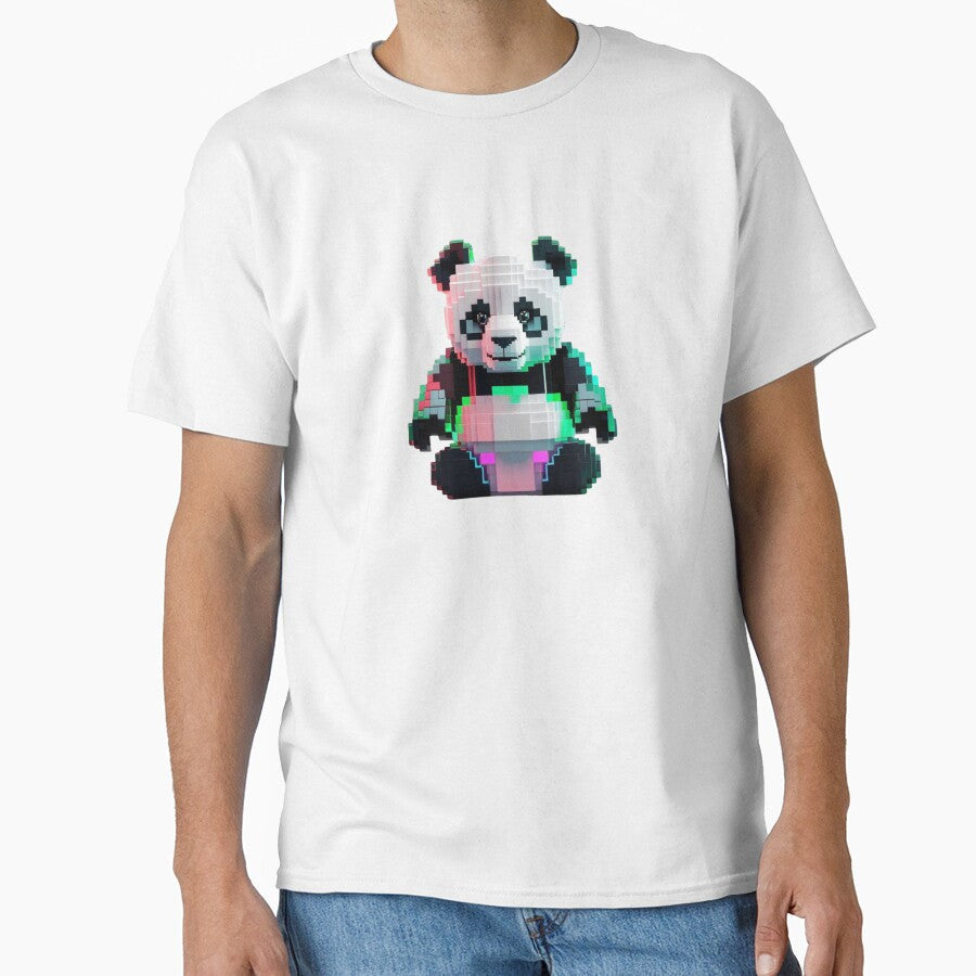 Pixel Art Cyber Panda Toy by WovennDesigns