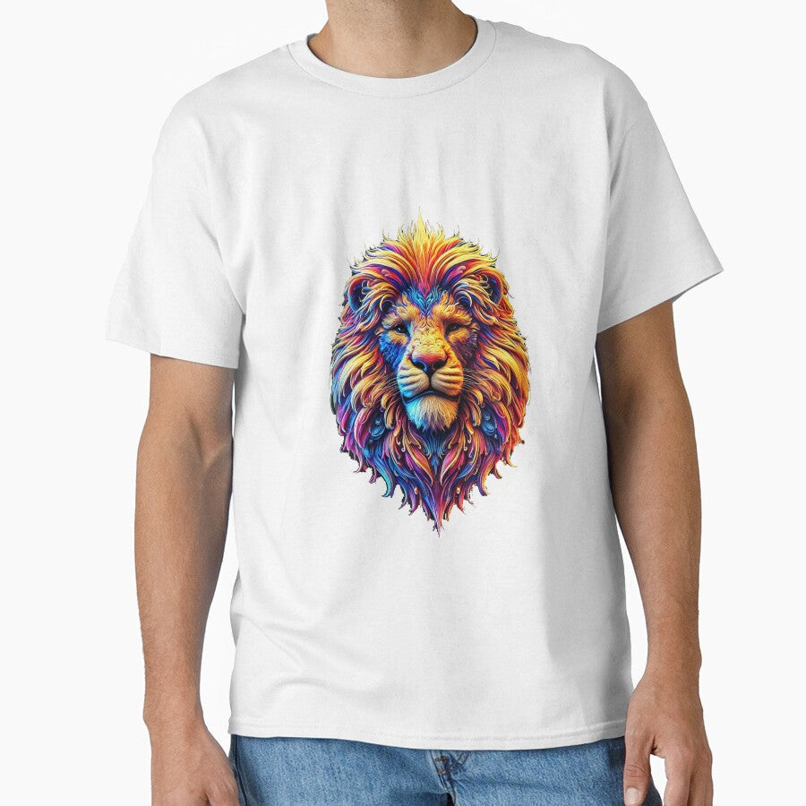Lifelike Power: 3D Lion Head in Bold Colors by UrbanCanvvas