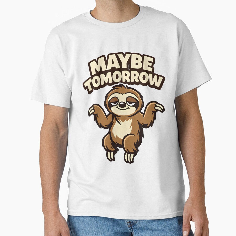 Funny Sloth Shirt – Maybe Tomorrow – Lazy Sloth Humor by bazstees54
