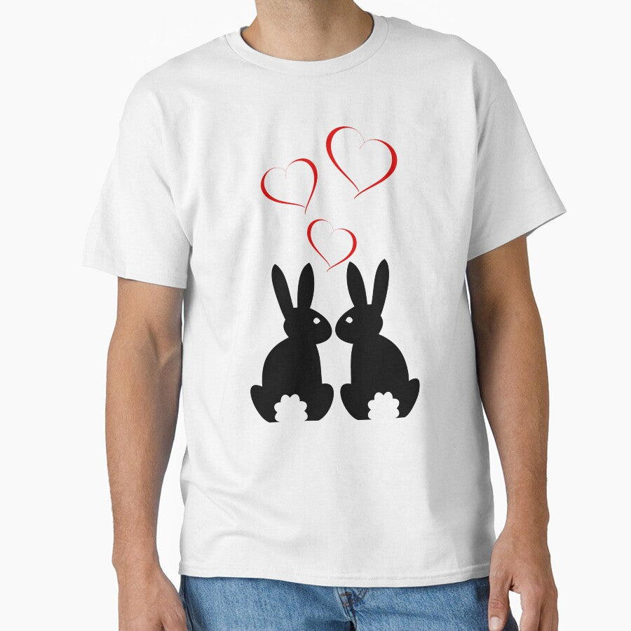 Heart Rabbit Bunny Ladies Red Hearts by DerNerd