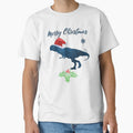 Christmas Dinosaur Art Tyrannosaurus Rex by TheJollyMarten