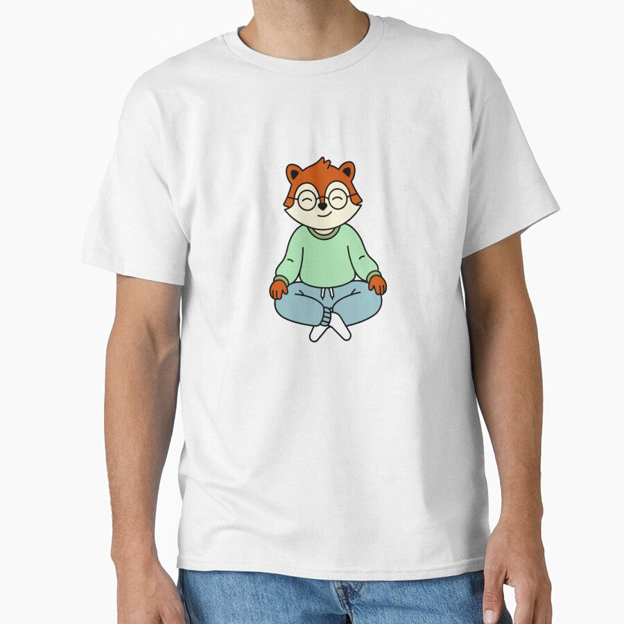 Cute Relaxed Fox Wearing Glasses in Cozy Sweatshirt – Calm Aesthetic Animal Art by GriferrStore
