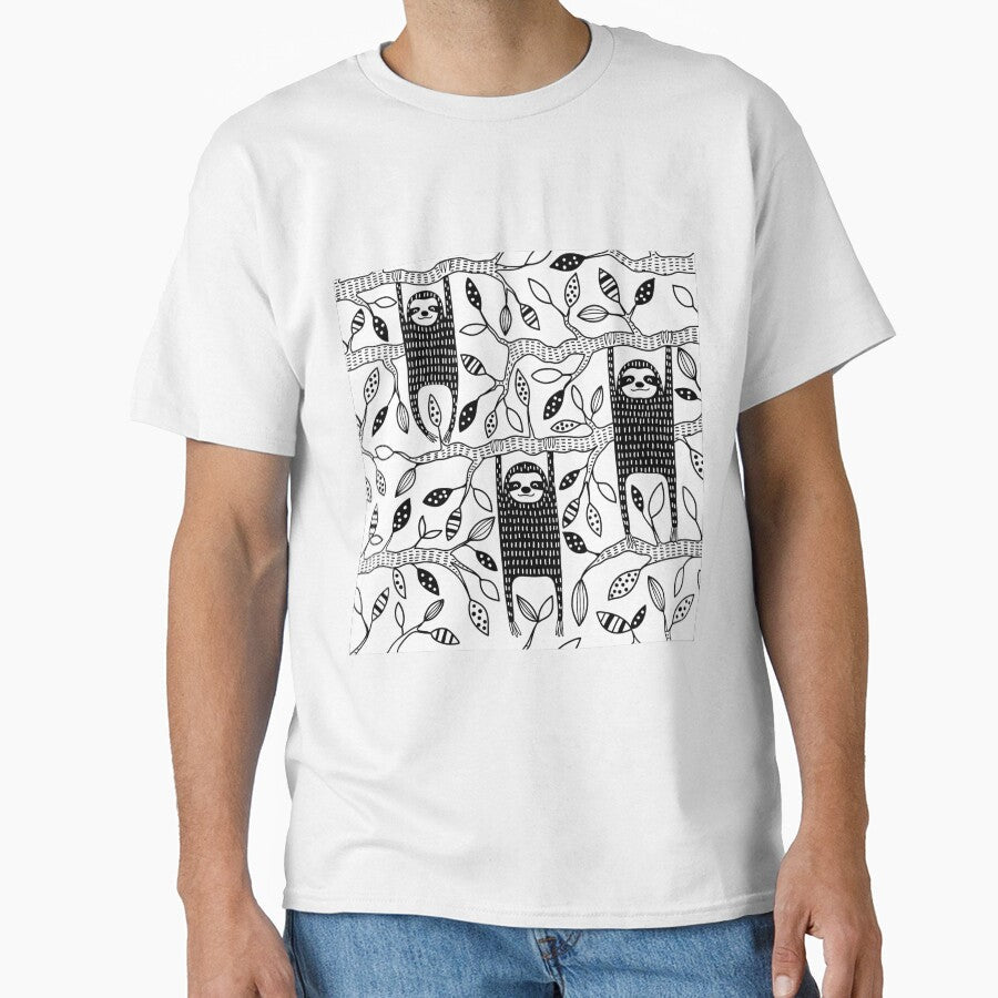 Sloth Black White Art by ArtCreations79