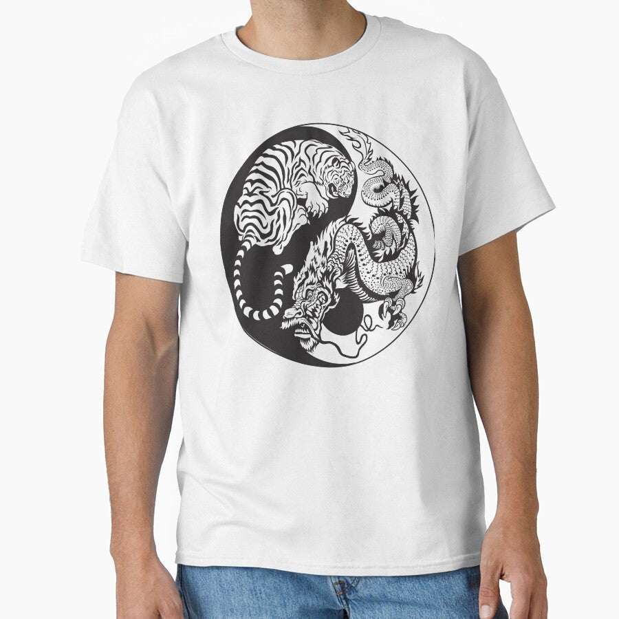Chinese Tiger and Dragon | Yin and Yang Design | Line Art by offbranddesign