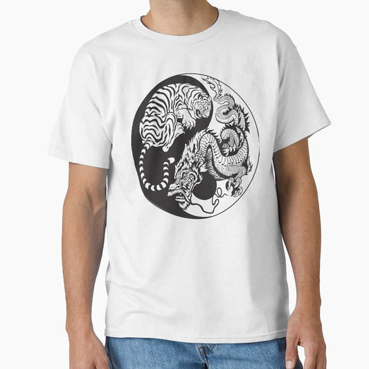 Chinese Tiger and Dragon | Yin and Yang Design | Line Art by offbranddesign