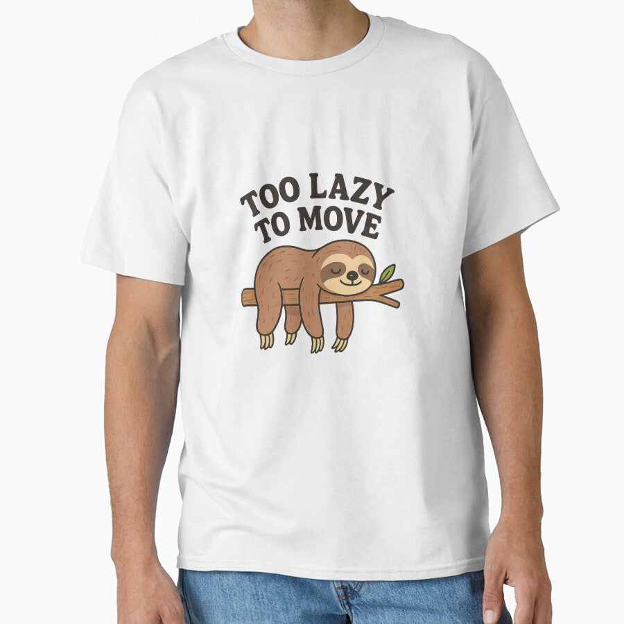 Too Lazy To Move – Cute Retro Cartoon Sloth Design by suszak24
