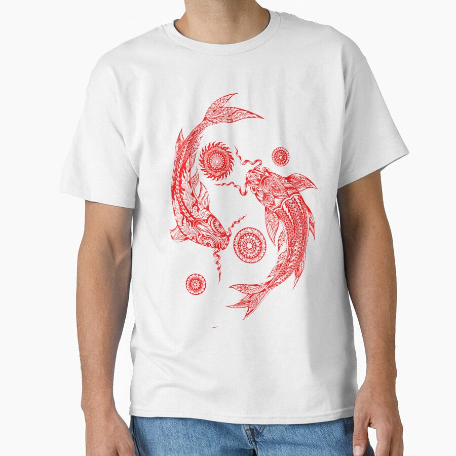 Thai traditional art of Fish Red color. by AmornGallery