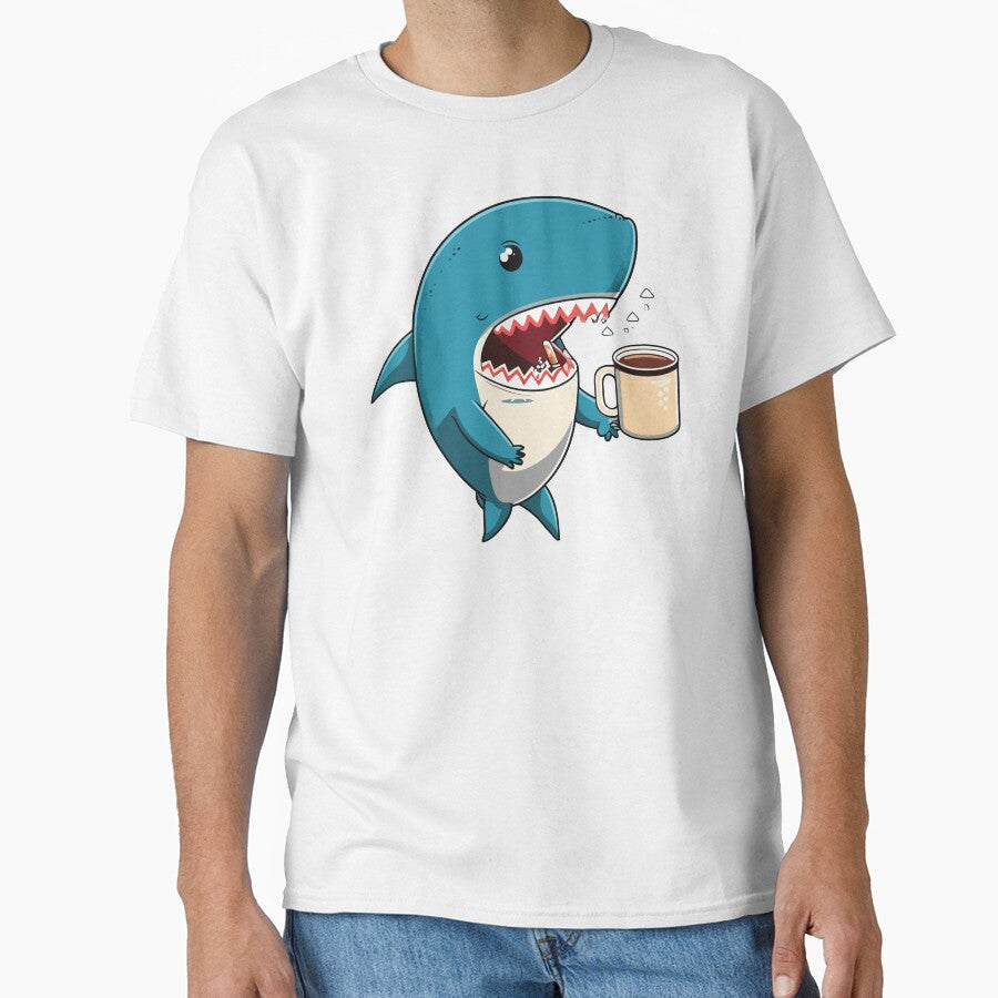 Shark Drinking Coffee by stivenes