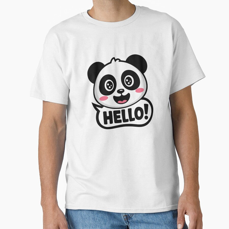 Cute Panda Saying Hello Cartoon Design by artsyier