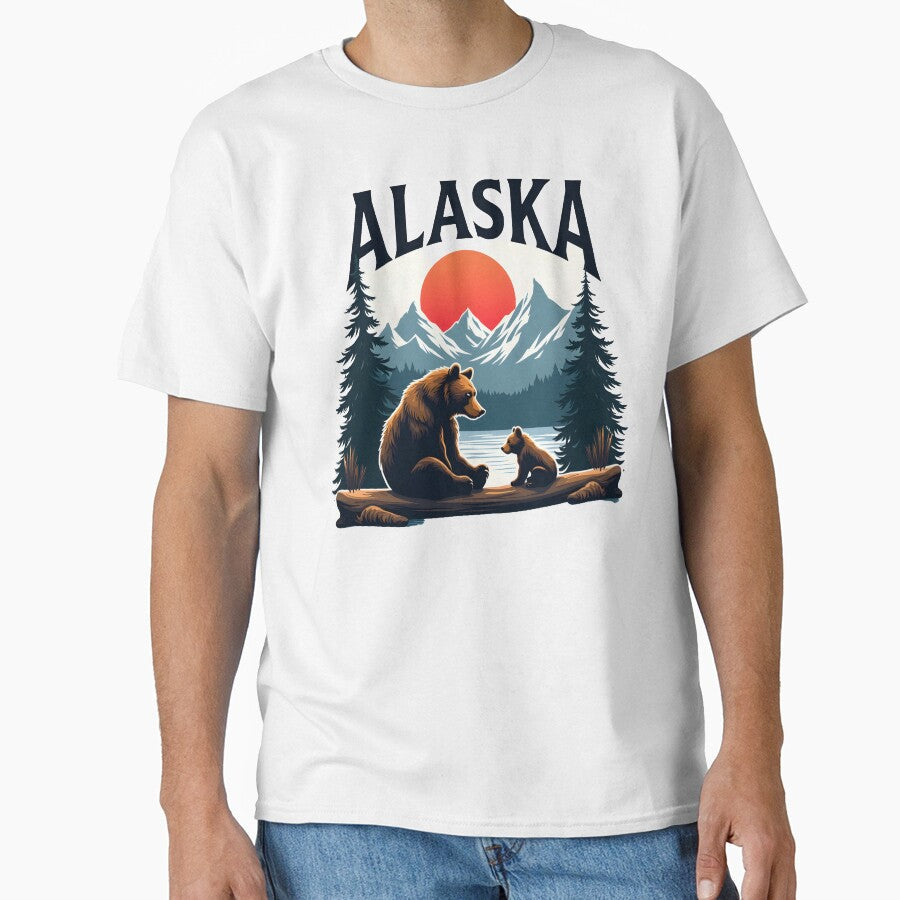 Alaska brown bear and baby bear by pixeldizajn
