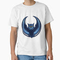 Blue Owl Logo – Powerful Night Owl Emblem with Spread Wings by Divine Design's
