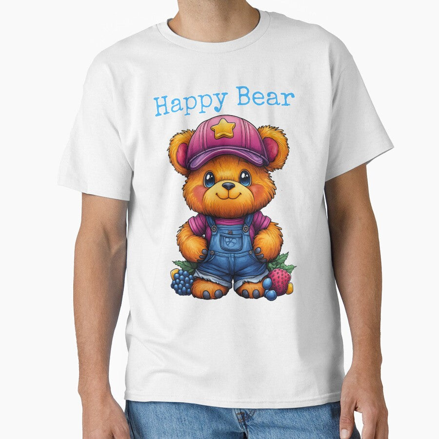 Happy Bear, Cute Bear Art, Colorful Bear Illustration, Cartoon Bear Design, Berry Bear Art by BukkyStory