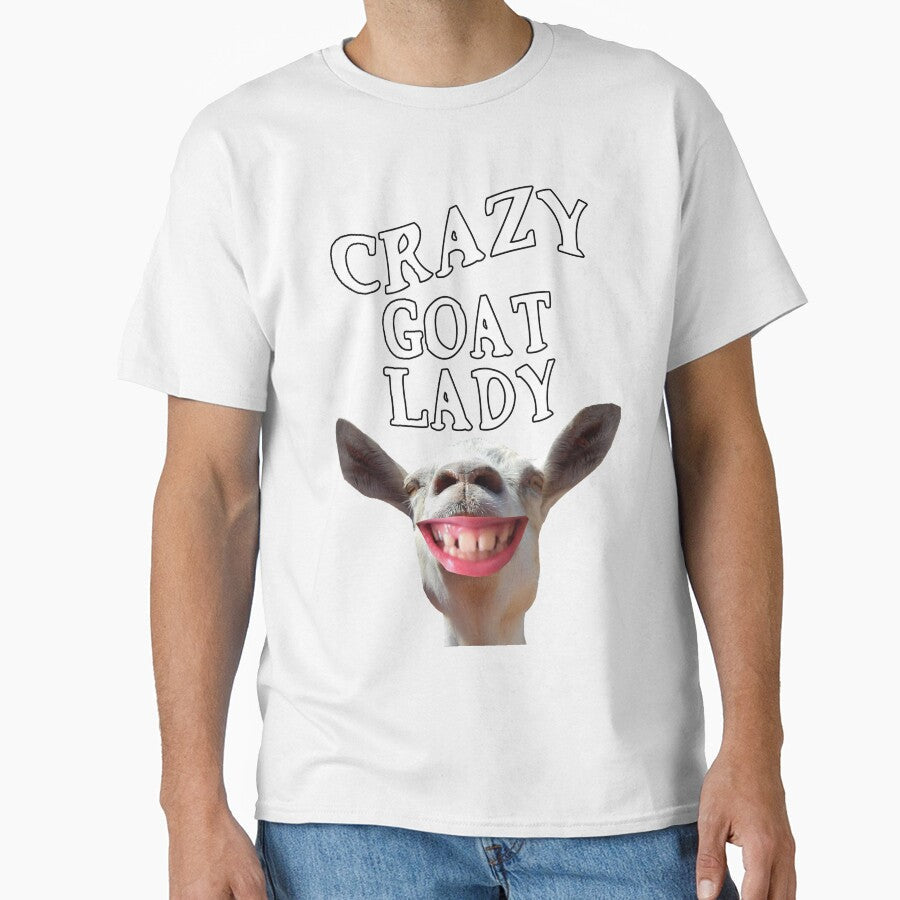 Crazy goat lady, smiling goat by Stephanie  Skeem