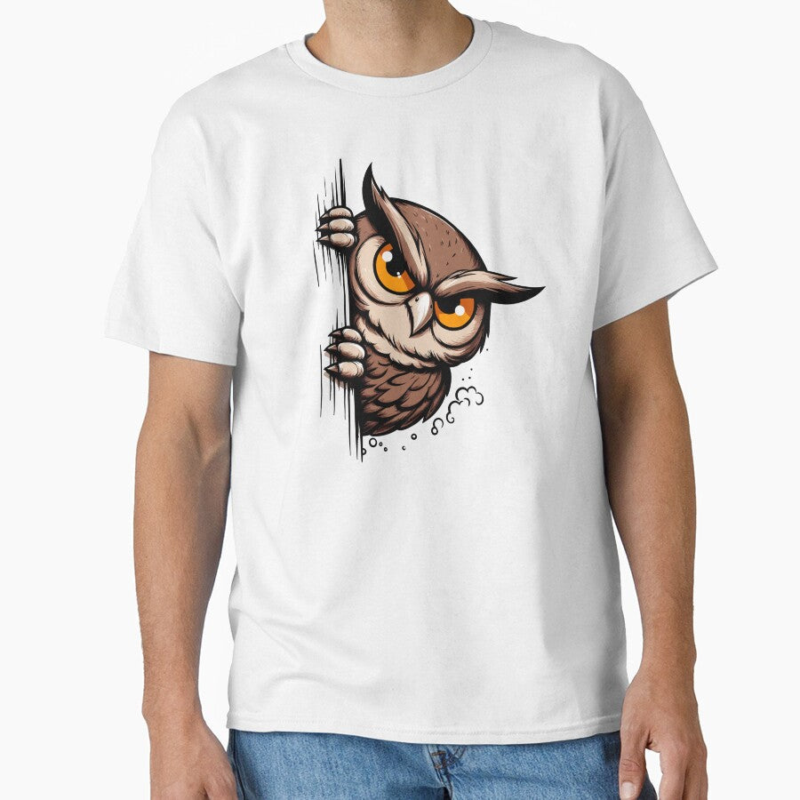 Peek Night Owl - Whimsical Cartoon Art by Designowner