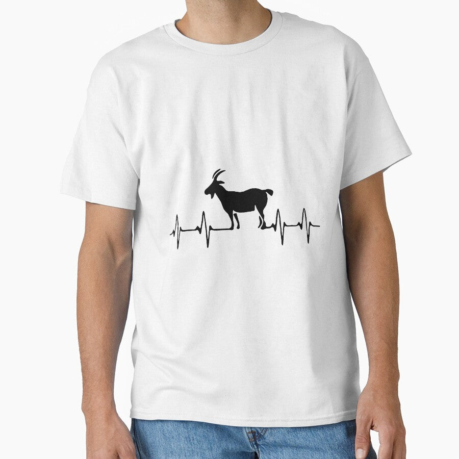 Love Goats Heartbeat Goat love farming funny goat Art Design Happy Apparel Essential Inspiration Joy Mood Funny by DesignByHeartUK