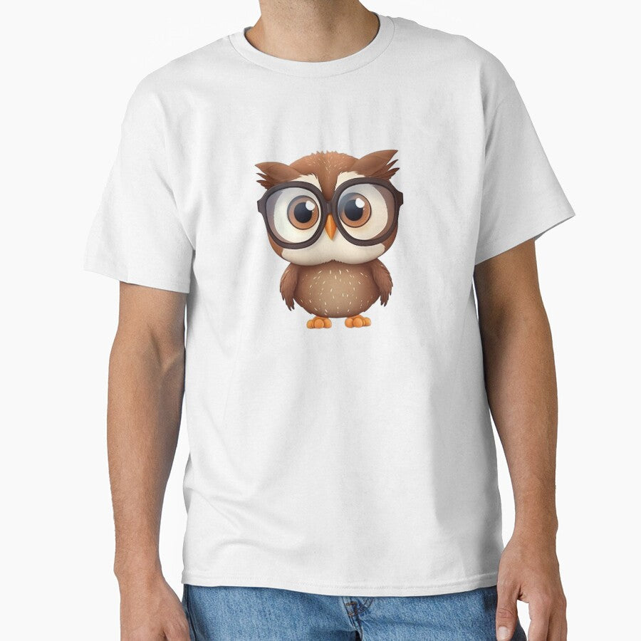 Cartoon brown owl wearing glasses by ZolwPodroznik