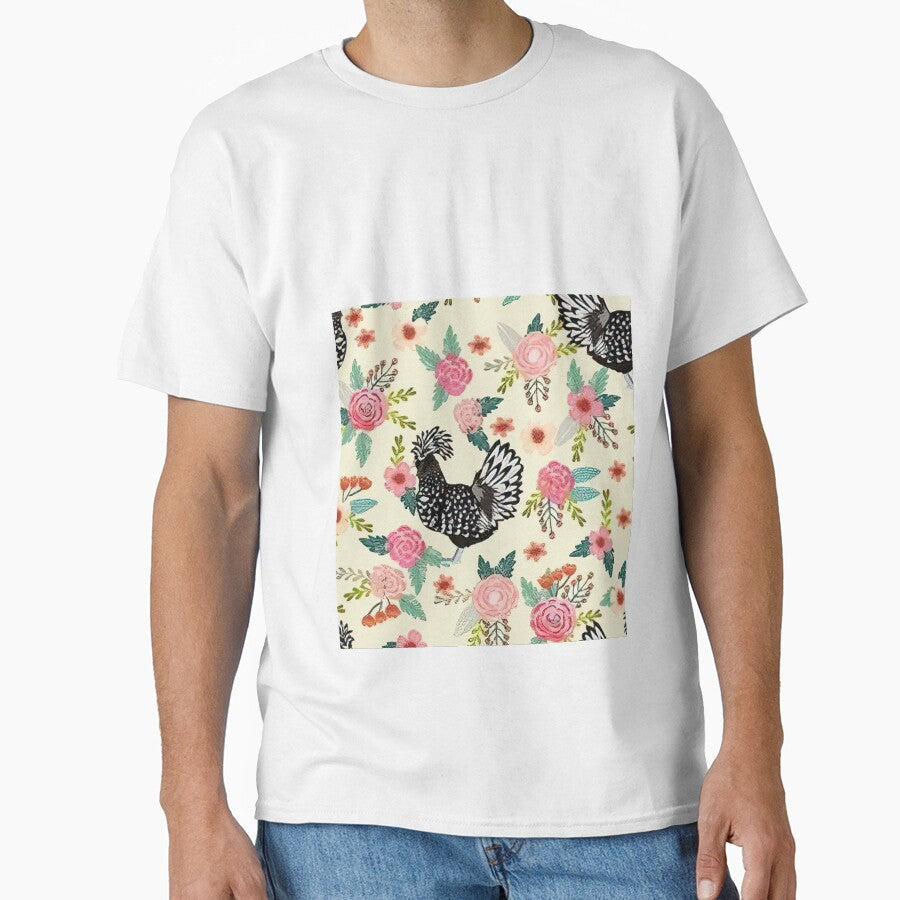 Cute hand drawn hens floral by MobertsonArt