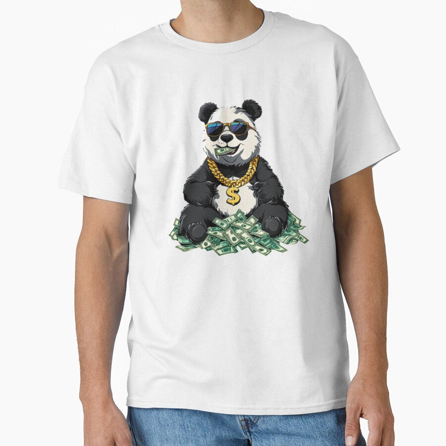 Panda Rich Money | T-Shirt by NicolasGlowArt