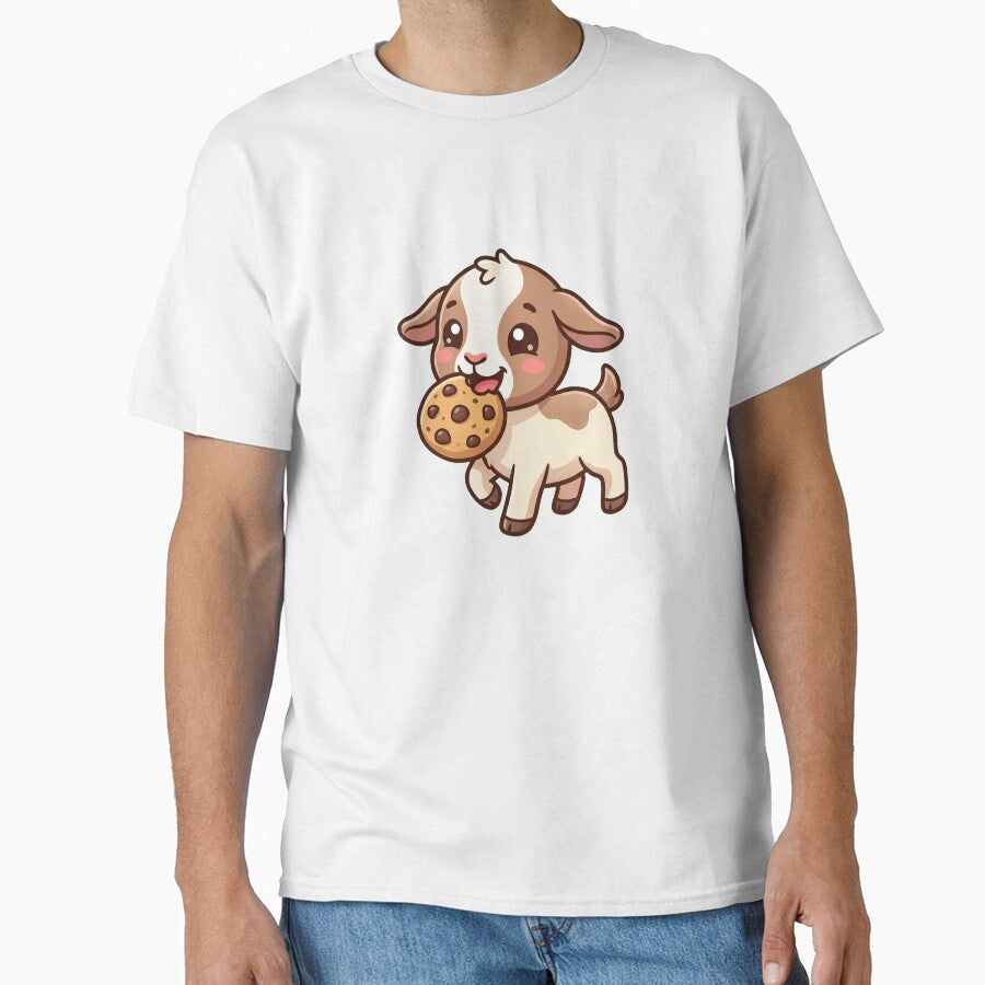 Cute little goat with a biscuit in its mouth by Simplify-Art