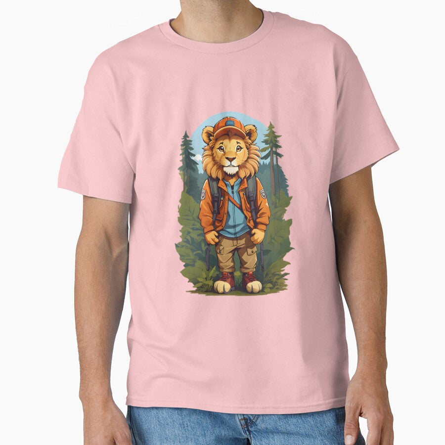 Lion cub explorer in forrest cartoon graphic for kids by CedricNorbinho