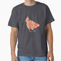 Floral Chicken in Red and Orange – Scandinavian Folk Art by heidiannemorris © by FOLK ART FUSION by heidiannemorris