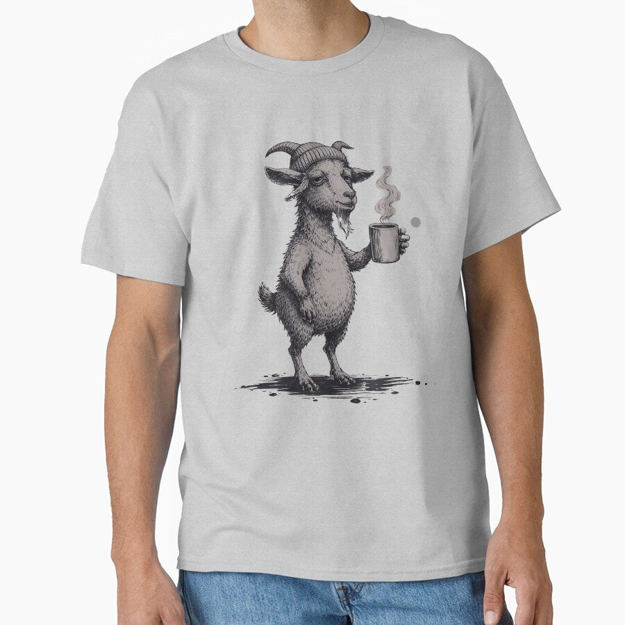 Grumpy Goat Coffee Lover Funny Morning Mood Animal by JerdbordinShop