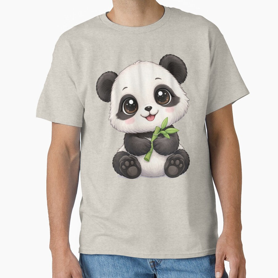 Kawaii Baby Panda with Bamboo – Cute Chibi Giant Panda Illustration by Nicole-Cherie