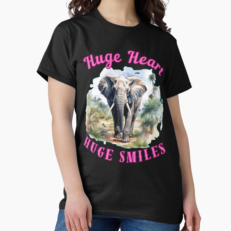Huge Heart, Huge Smiles. elephant saying by ElephantVibes