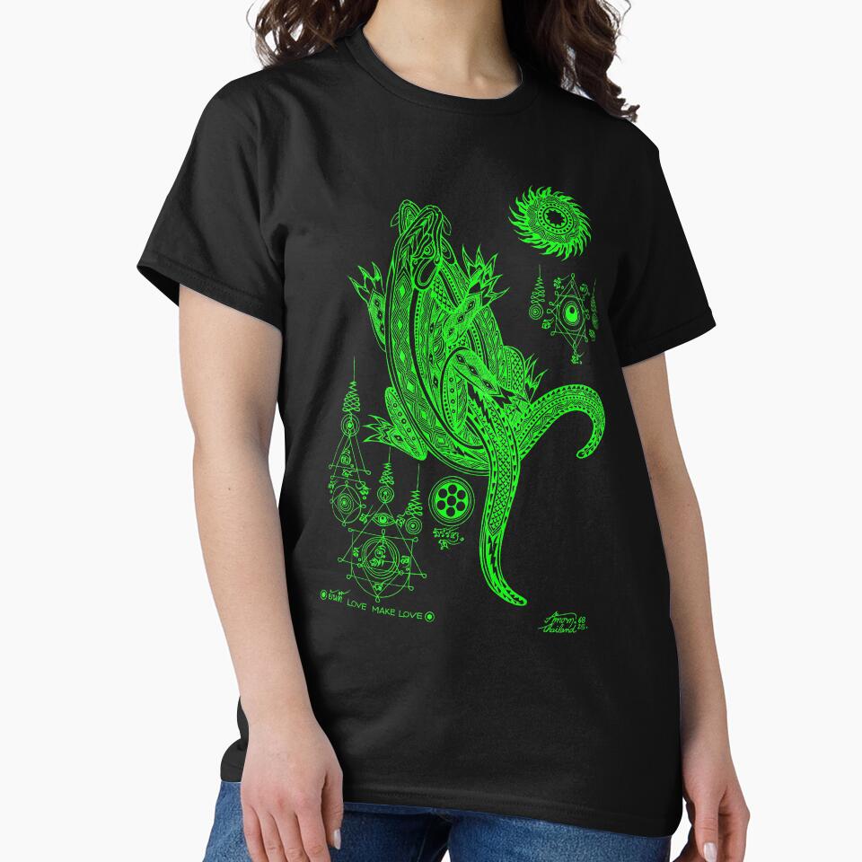 Thai traditional art of Talisman (Gecko) Green color. by AmornGallery