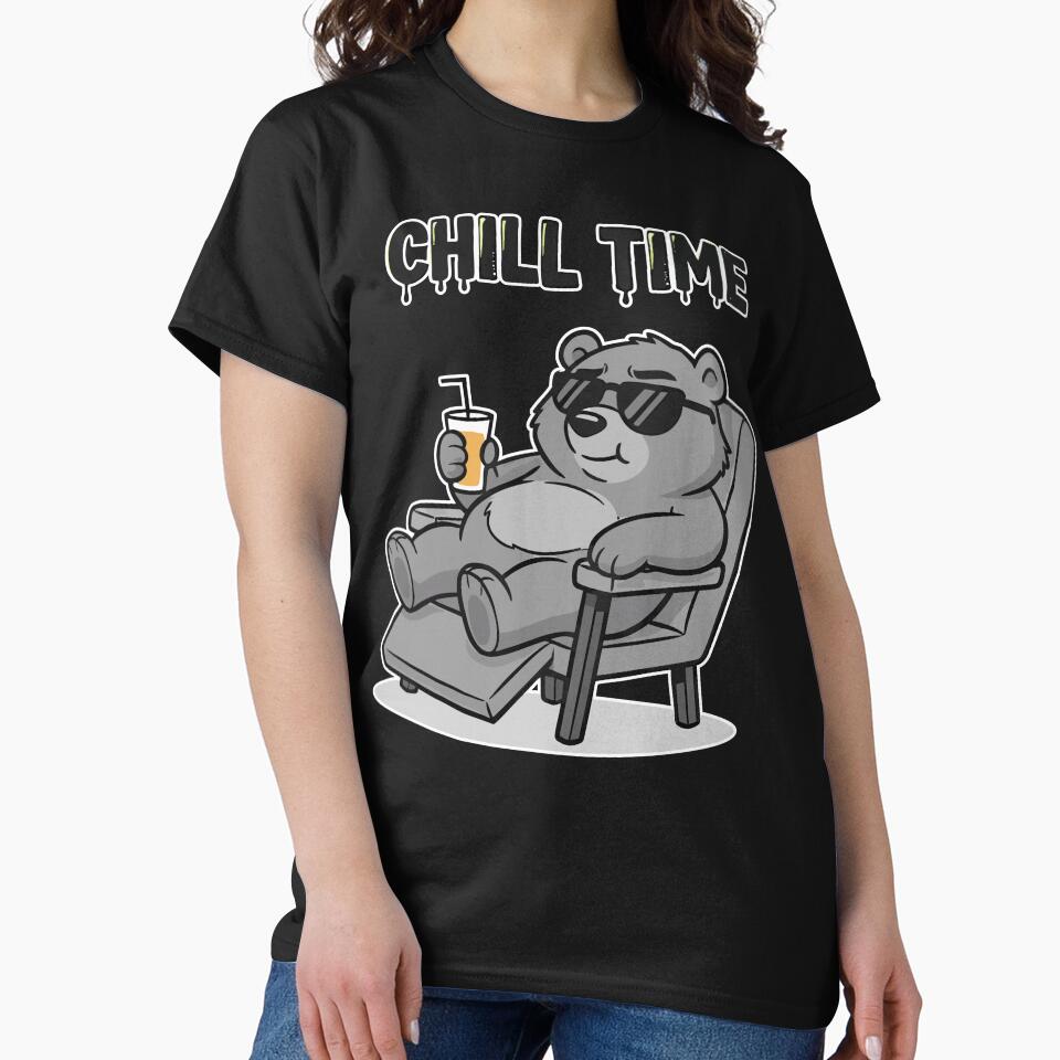 Chill Time Bear Sunglasses Relaxing Cartoon by Taridesign