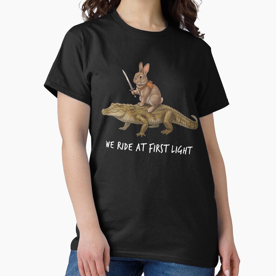We Ride at First Light Funny Rabbit Crocodile Animal Lover by TerryConnells