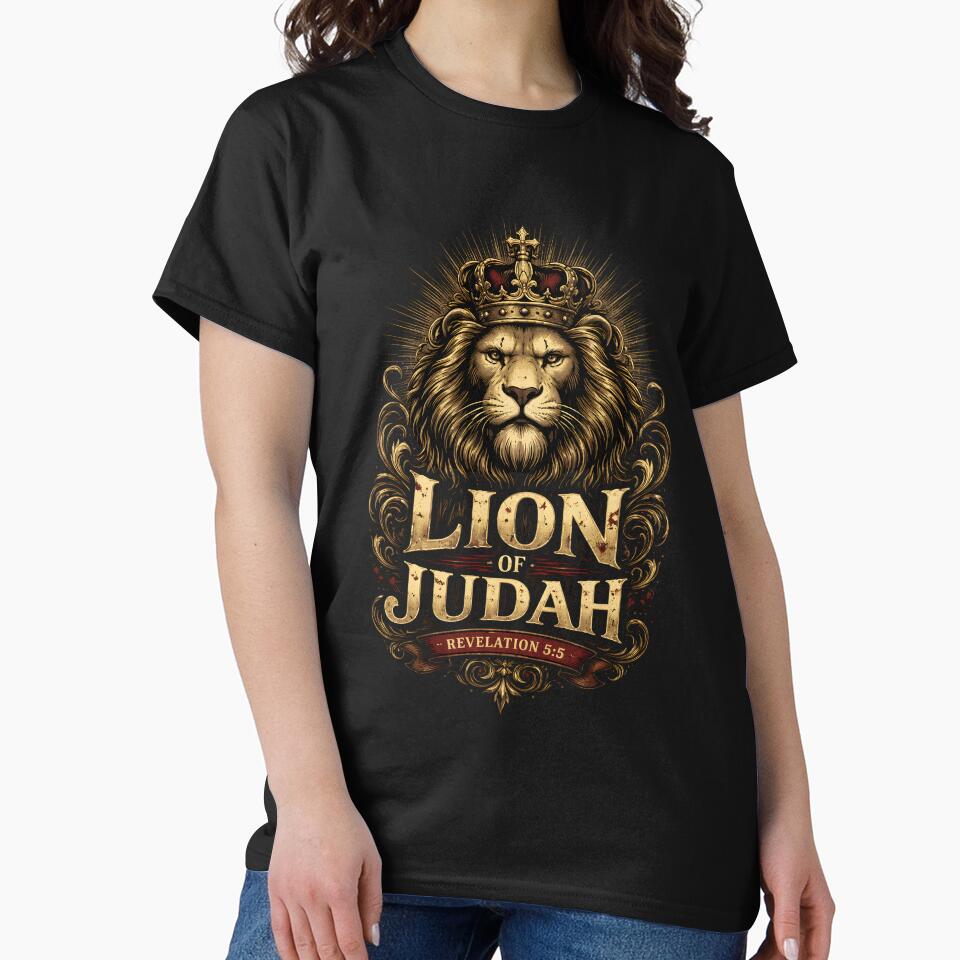 Lion of Judah Christian Shirt | Revelation 5:5 Faith T-Shirt | Bold Jesus Lion Artwork by HooptownRV