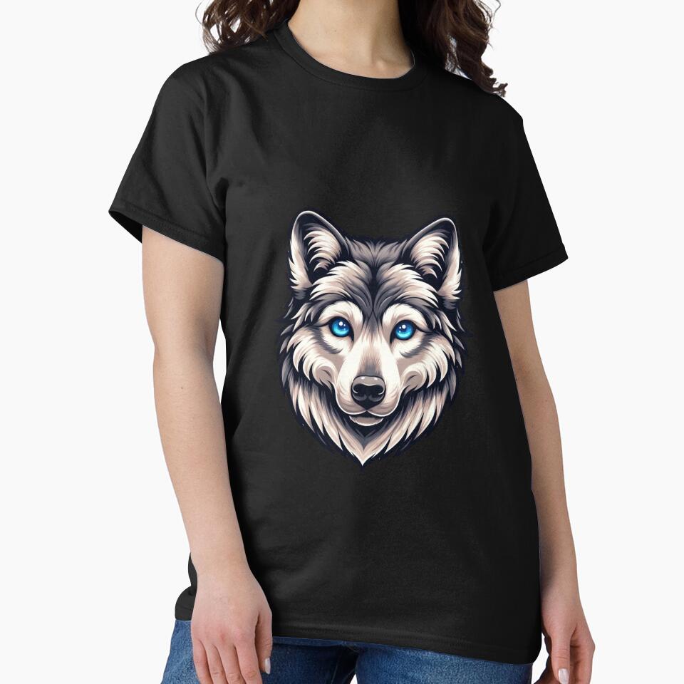 Blue Eyes Wolf Head – Realistic Wolf Portrait Aesthetic Animal Art by astersgraphics