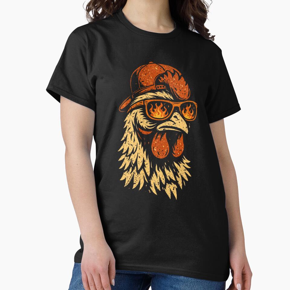 Retro Vintage Chicken With Sunglasses by Pirascano
