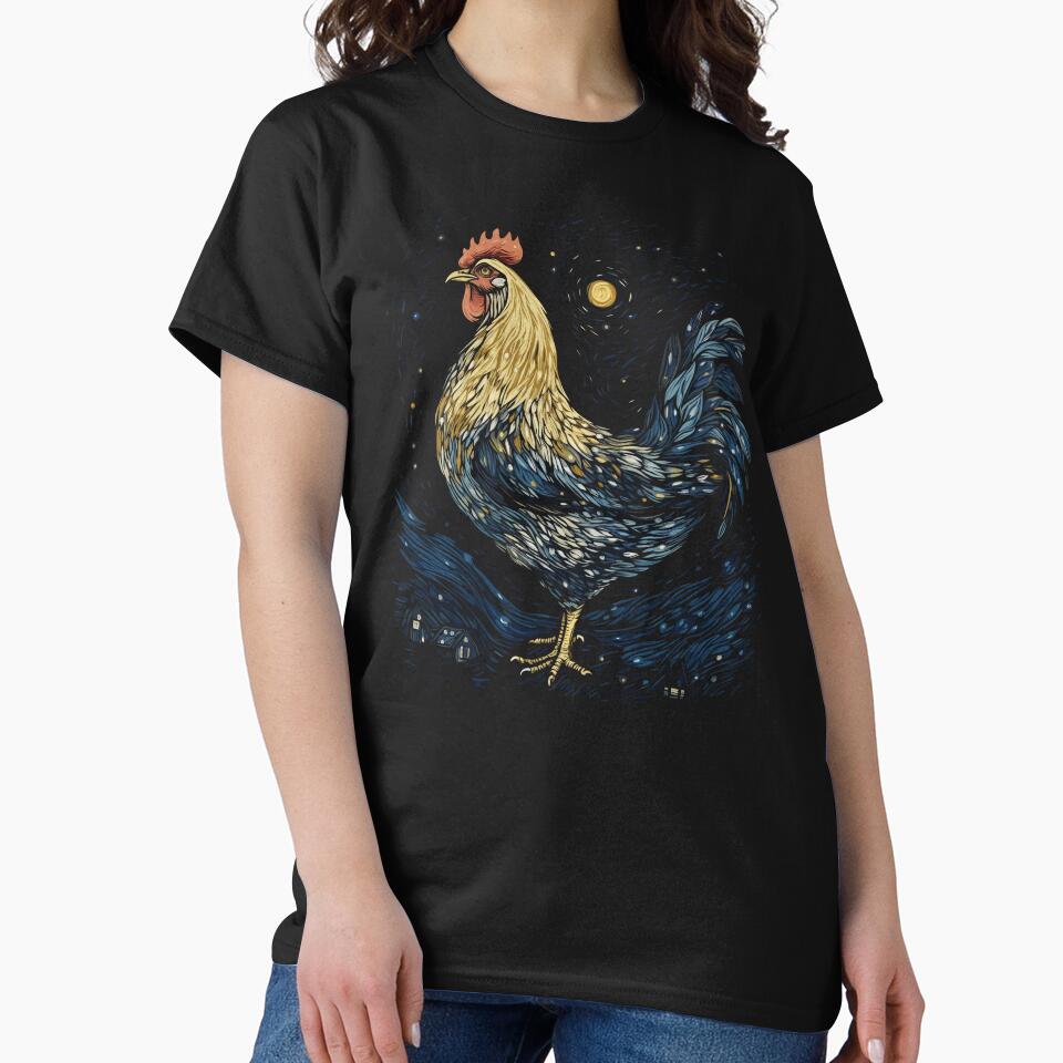Starry Night Inspired Chicken Gifts Funny Chicken by KsuAnn