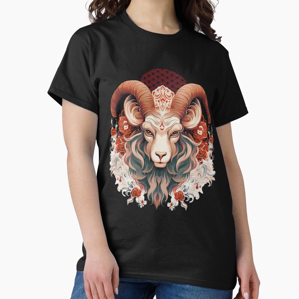 Vintage Goat  --black Background by CosmicNook1