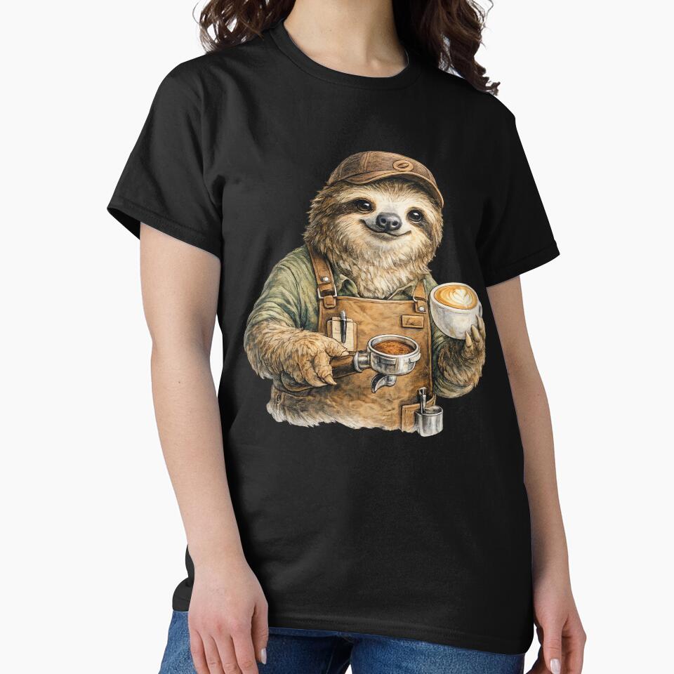 Cute Barista Sloth Clipart by Felixuss