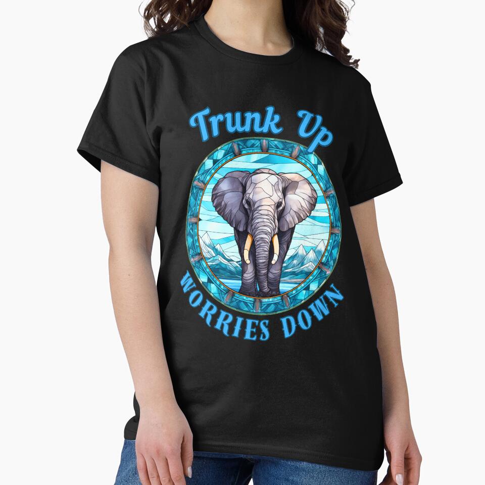Trunk Up, Worries Down. elephant portrait by ElephantVibes