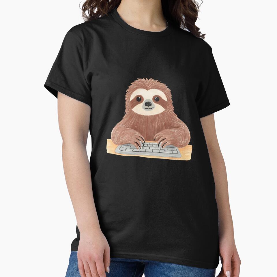 Lazy Sloth Using a Computer by slothabelle