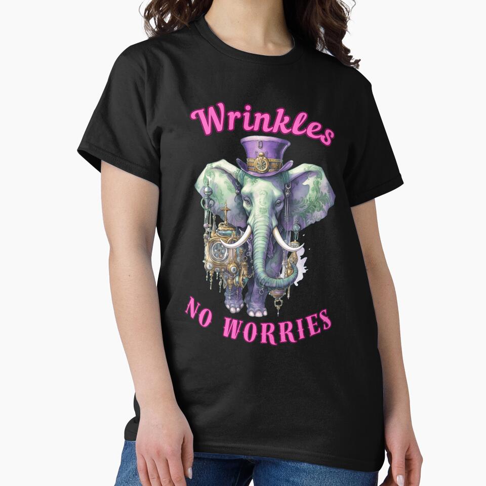 Wrinkles, No Worries. elephant saying by ElephantVibes