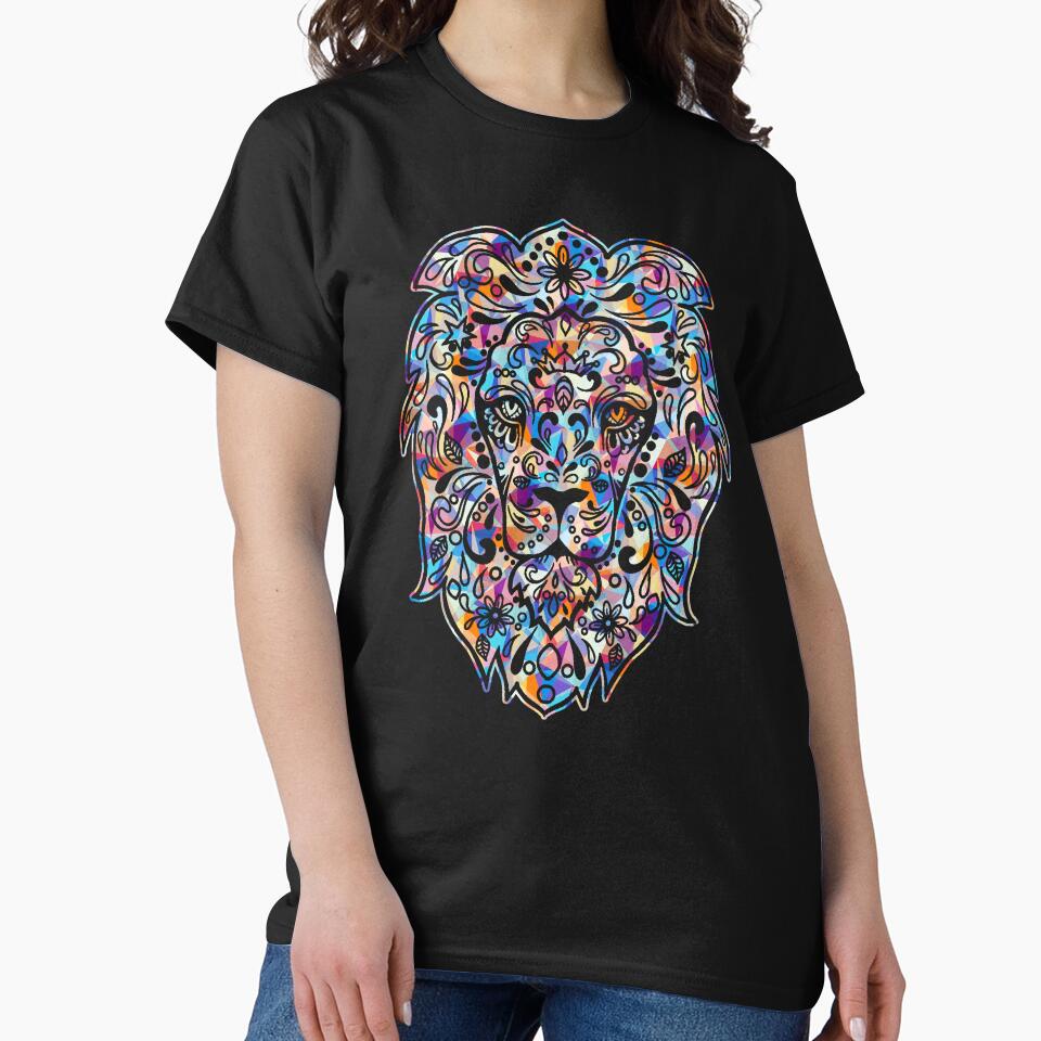Cool And Awesome Lion Colorful Geometric by UnknownArtistt