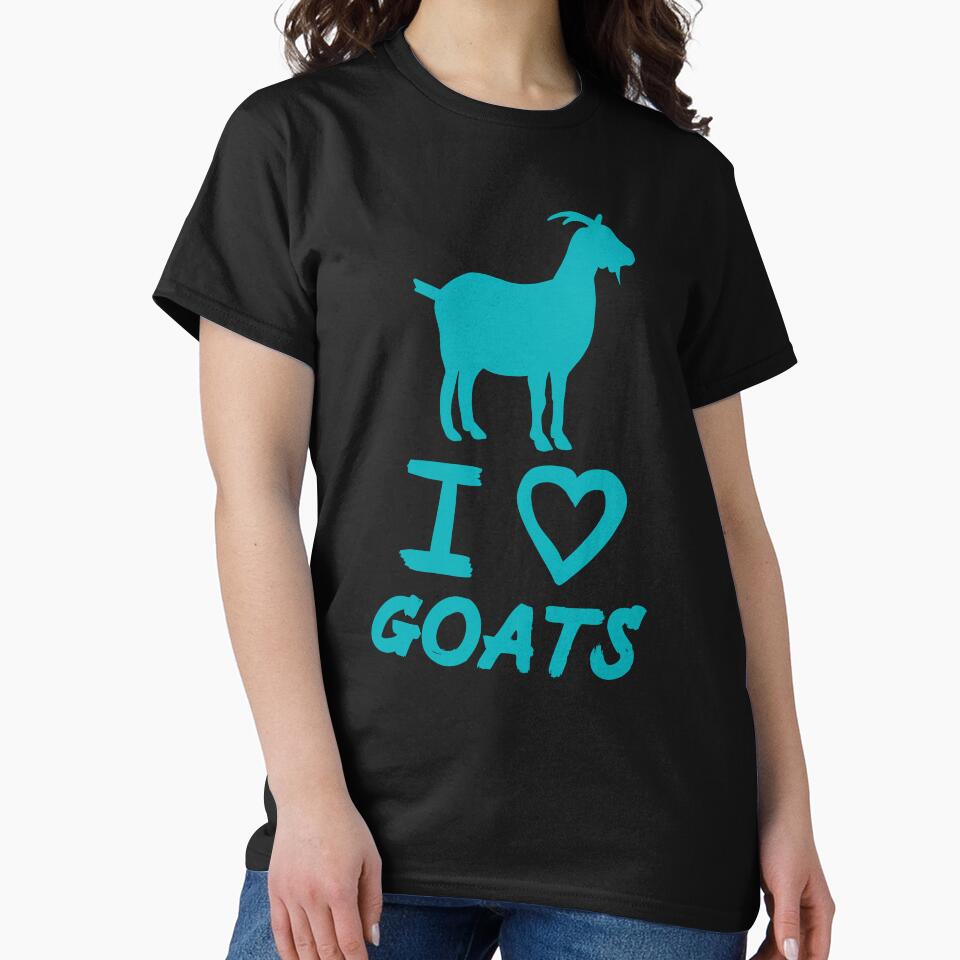 Blue I Love Goats for Goat Lovers by Mochi-Merch