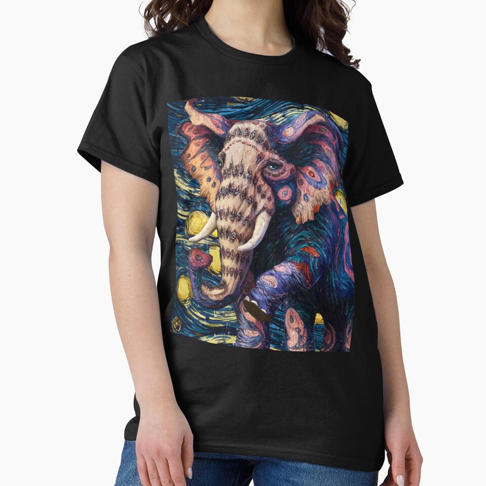Elephant Portrait. vincent van gogh style, fantasy elephant by ElephantVibes