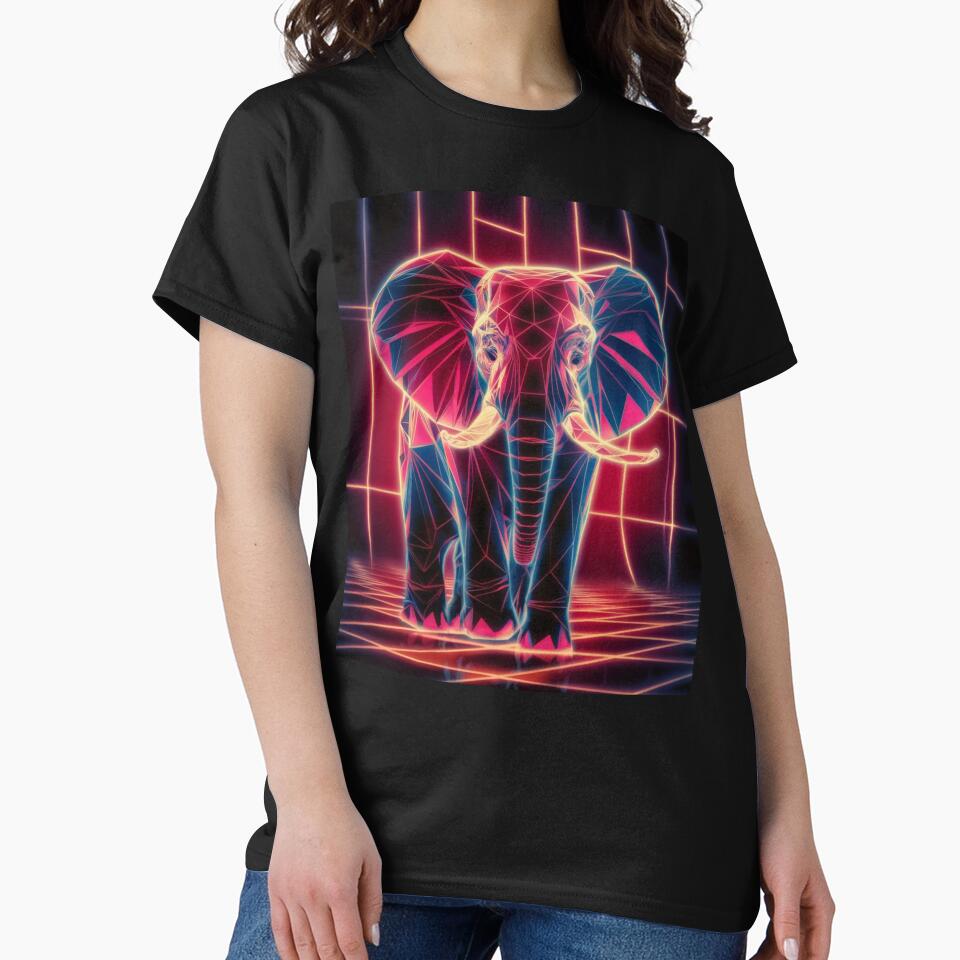 Elephant Portrait. retrowave elephant by ElephantVibes